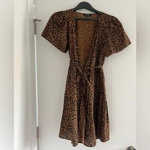 Madewell leopard print wrap dress
